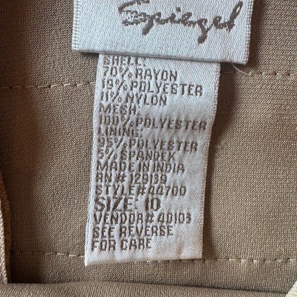 Spiegel Woman’s Size 10 Champagne Gold Ruffled Tiered Cocktail Dress Wedding - Picture 7 of 10